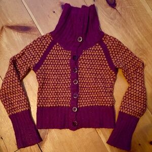 Free People Button Sweater Turtleneck S